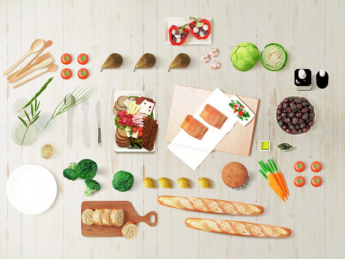 食品品牌VI视觉体系设计预览样机套件 Food Market Identity Branding Mockups插图(4)