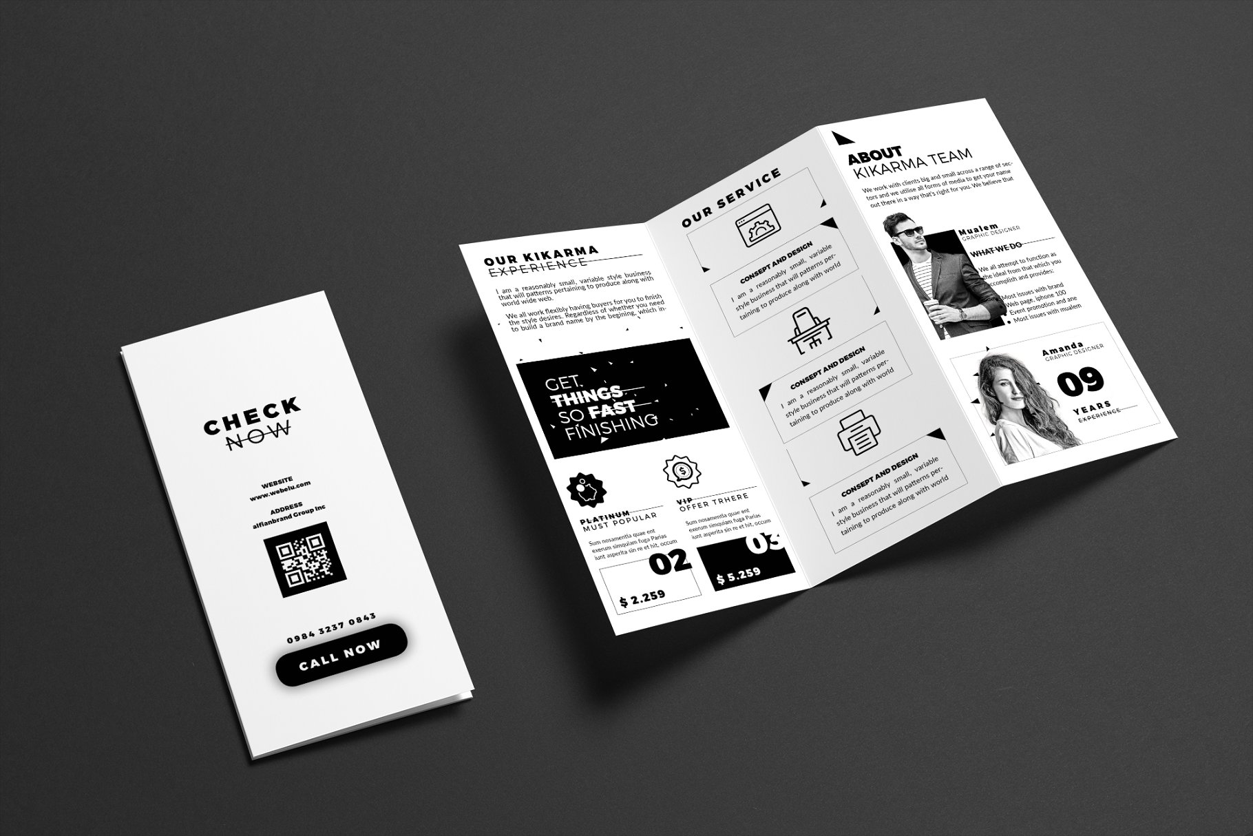 三折页商务促销广告宣传画册模板 Tri Fold brochure插图(2)