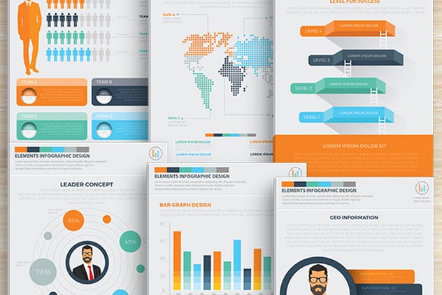 商业数据分析信息图表元素市场分析报告设计模板 CEO Infographics Design 17 Pages插图(5)