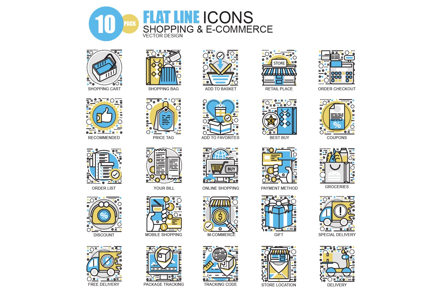 150枚概念主题扁平设计风格矢量线性图标 Line icons插图(4)