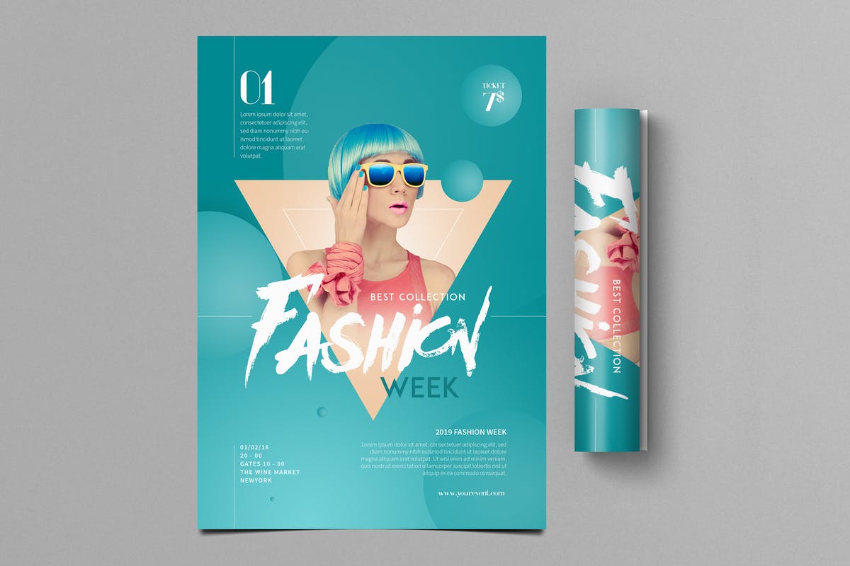 时装周活动宣传海报设计模板 Fashion Week Flyer插图