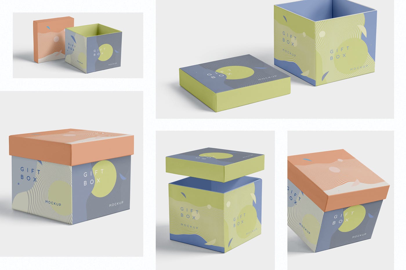 礼品定制包装盒外观设计效果图预览样机 5 Attractive Gift Box Mockups插图(1)