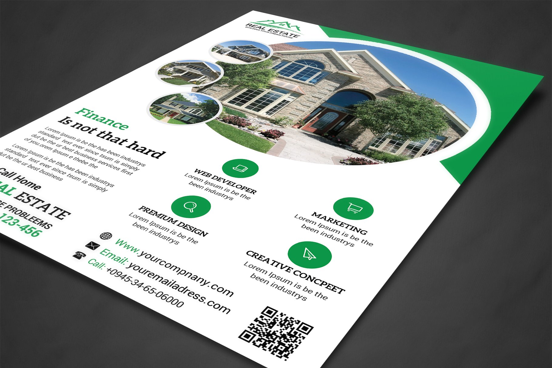 房地产房产租赁买卖宣传单设计模板 Real Estate Flyer插图(1)