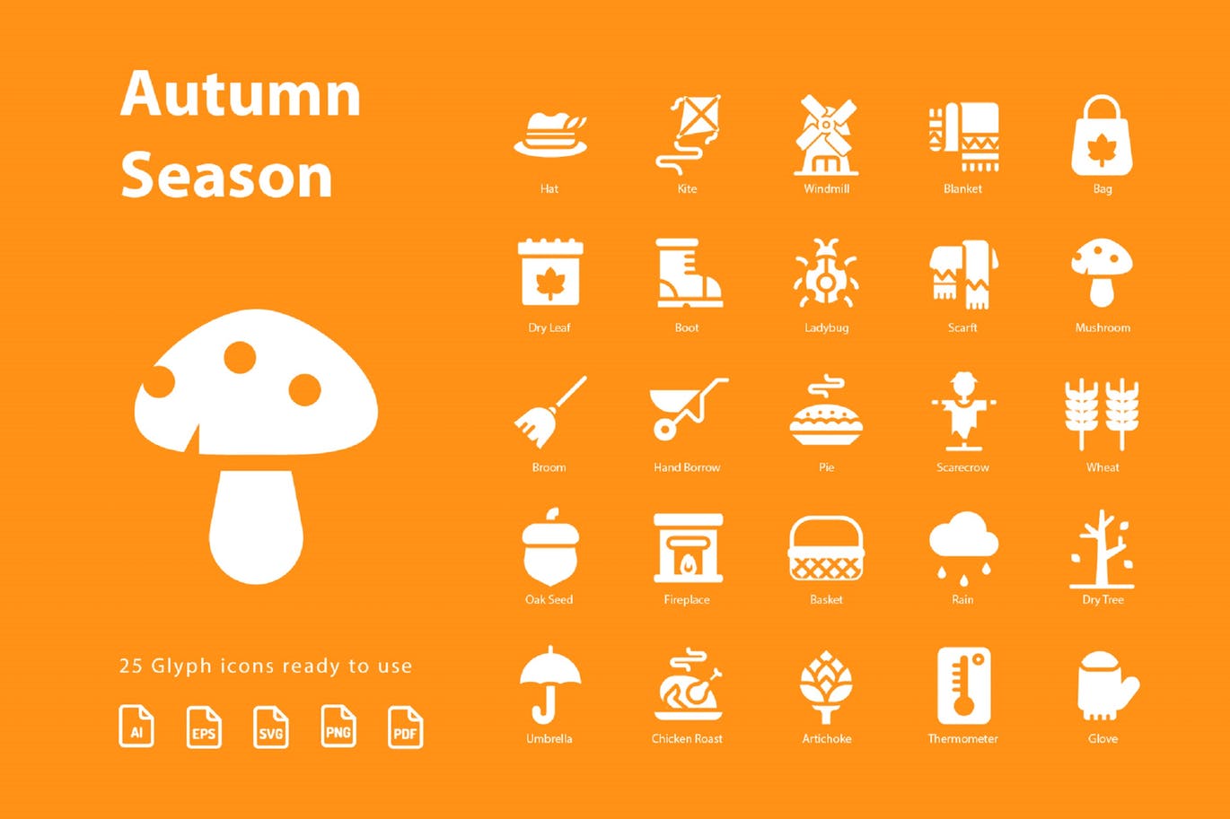 秋天季节主题字体图标素材v2 Autumn Second Season (Glyph)插图