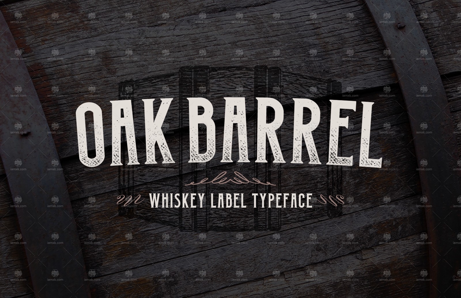 老式衬线字体 Oak Barrel – Whiskey Label Font插图