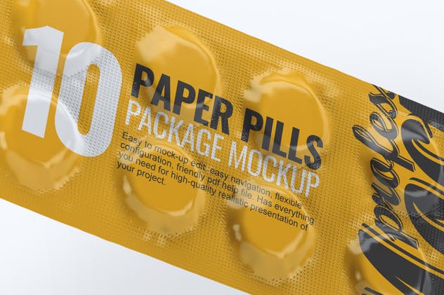 药物箔纸包装外观设计样机 Paper Pills Package Mock-Up插图(5)