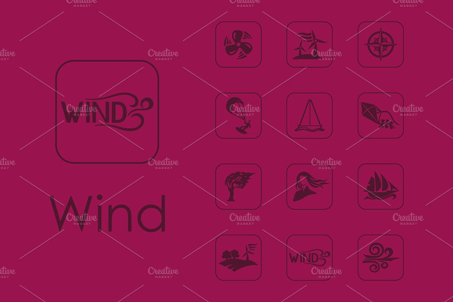 16枚简约风主题图标 16 wind simple icons插图