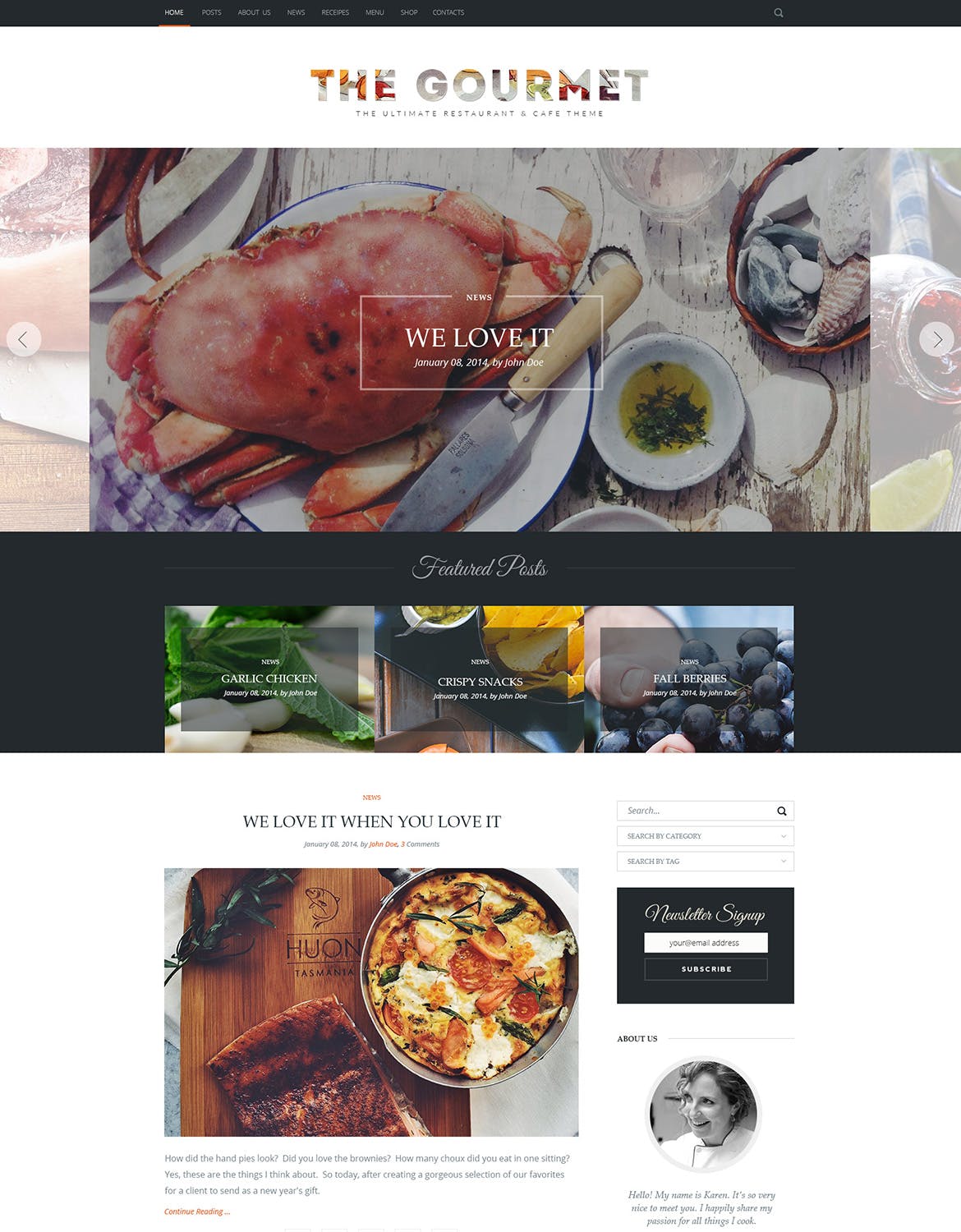 美食&餐厅网站设计PSD模板 Gourmet – Food & Restaurant PSD Template插图(6)