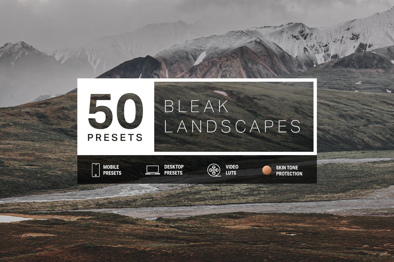 50款户外风景类摄影的调色处理LR预设 50 Bleak Lightroom Presets and LUTs插图