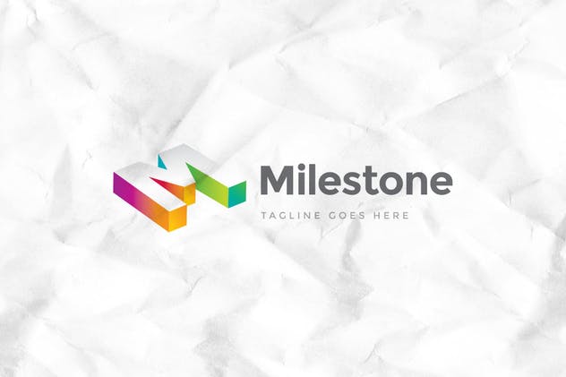 创意字母Logo模板系列之字母M Milestone Letter M Logo Template插图(1)