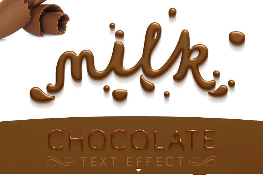 丝滑巧克力质感PS字体样式 Chocolate text effect插图