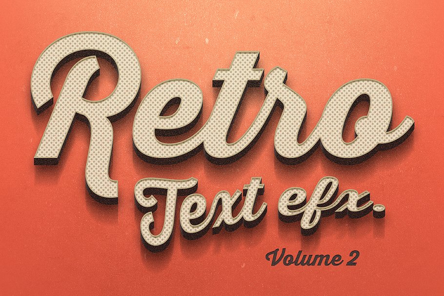 复古文本图层 样机v2 Vintage Text Effects Vol.2插图