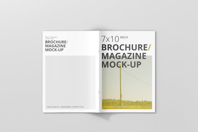 时尚宣传册杂志样机模板 Brochure / Magazine Mockup – 7×10插图(4)