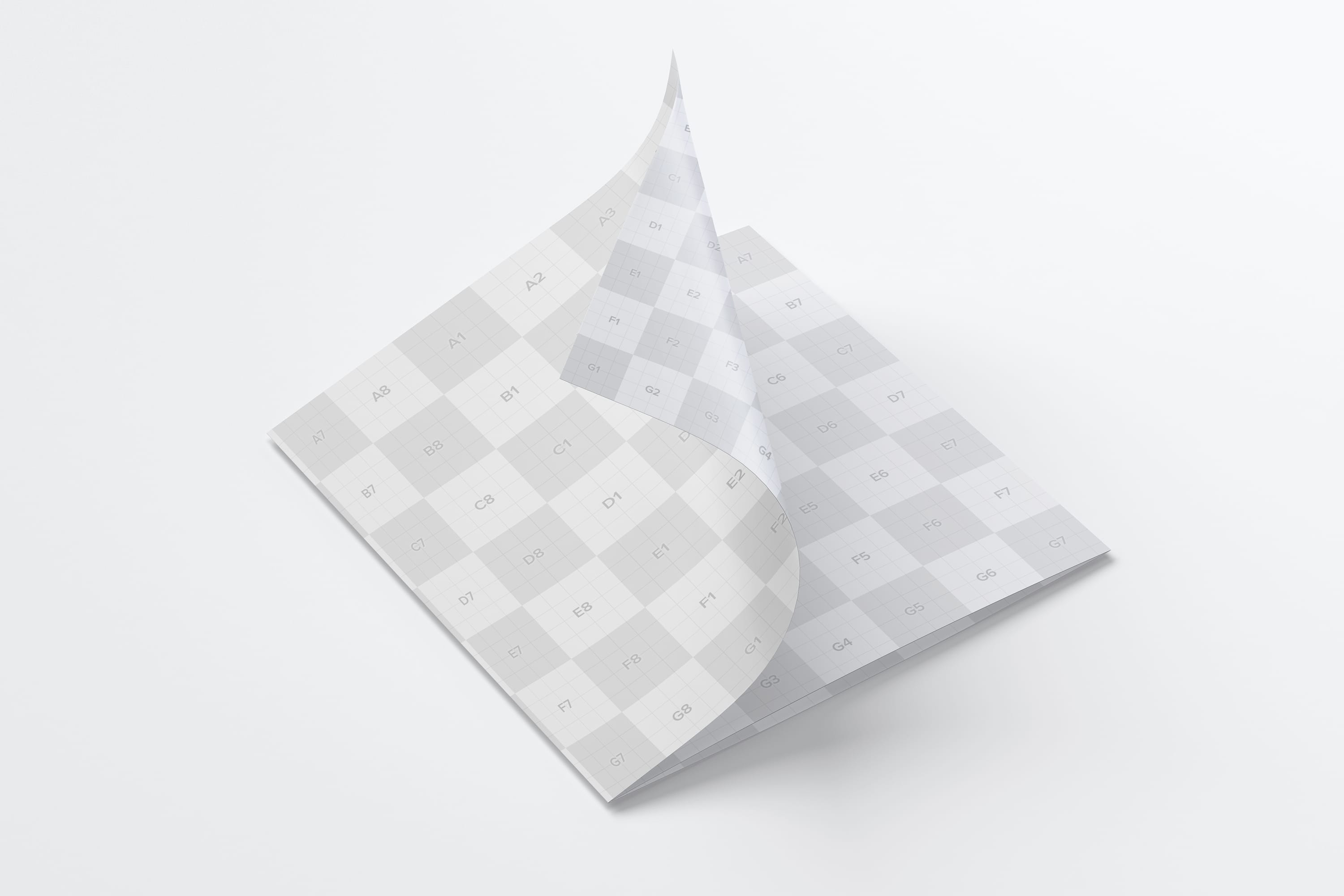 方形三折小册子传单设计样机02 Square Tri-Fold Brochure Mockup 02插图(3)