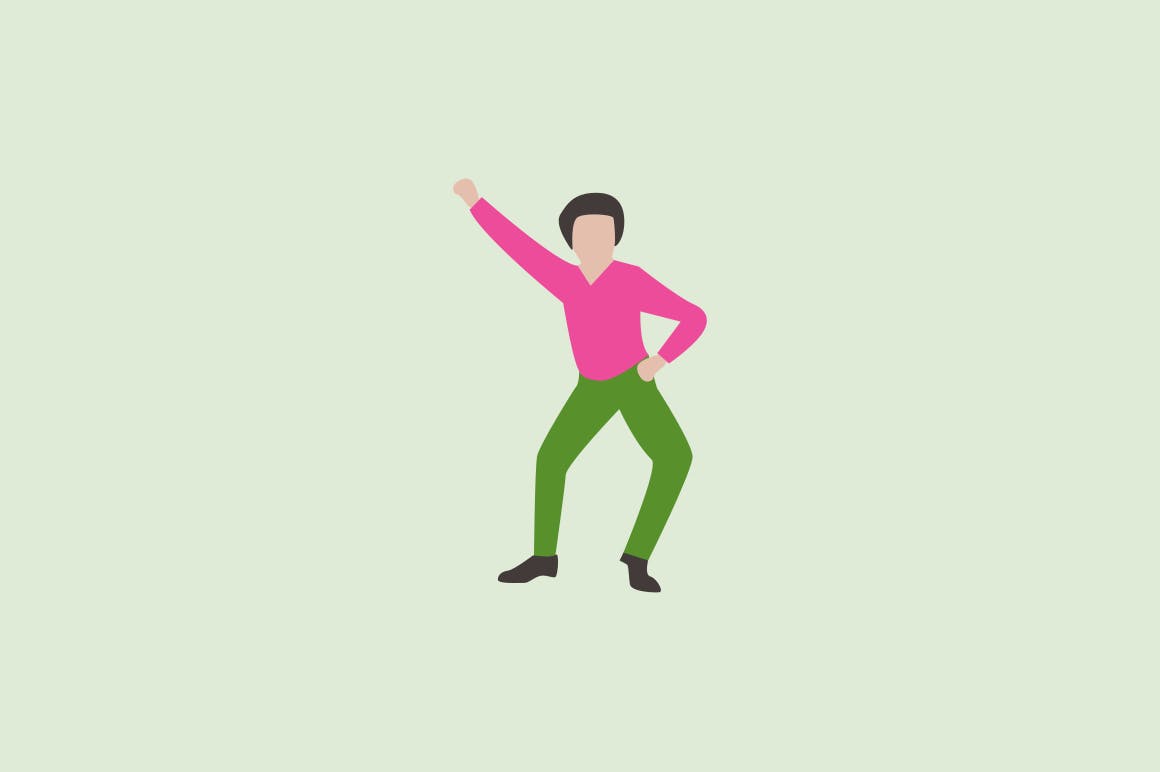 15枚舞蹈人物矢量图标素材 15 Dancing Icons插图(4)