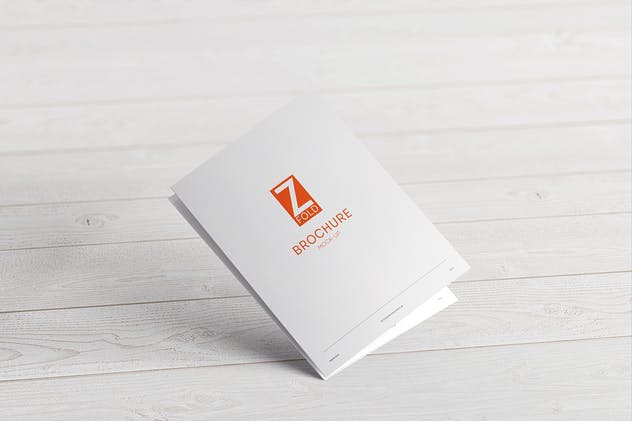三折页宣传小册设计样机模板 Z-Fold Brochure A5 Mock-up插图(4)