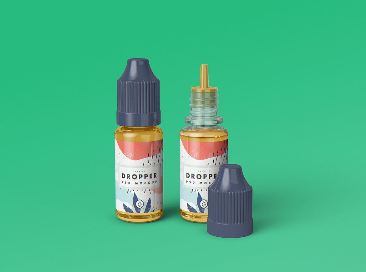 电子烟烟油滴管瓶外观设计样机模板 Vape Dropper Bottle MockUp插图(8)