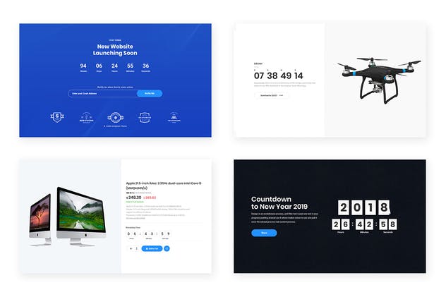 10款网页倒计时/计数器UI设计套件 10 CountDown/Counters Widget Design for Web-UI Kit插图(1)