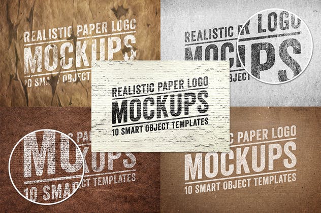 逼真复古纸张Logo设计展示样机模板Vol.1 Realistic Paper Logo Mockups Volume 1插图(3)