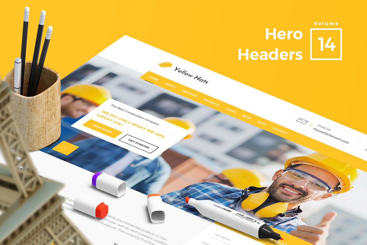 网站头部设计巨无霸Headers设计模板V14 Hero Headers for Web Vol 14插图
