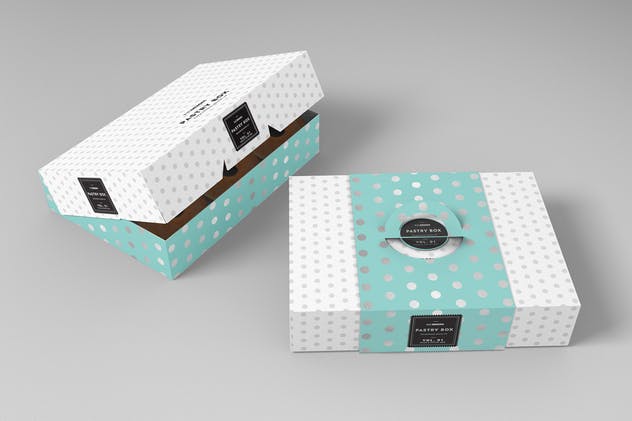 快餐盒糕点外带包装样机v1 Food Pastry Boxes Vol.1: Packaging Mockups插图(2)
