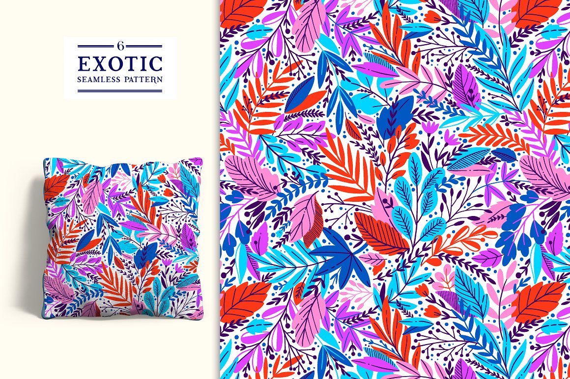 6个色彩鲜艳的异想天开叶子图案 6 Exotic patterns插图(6)