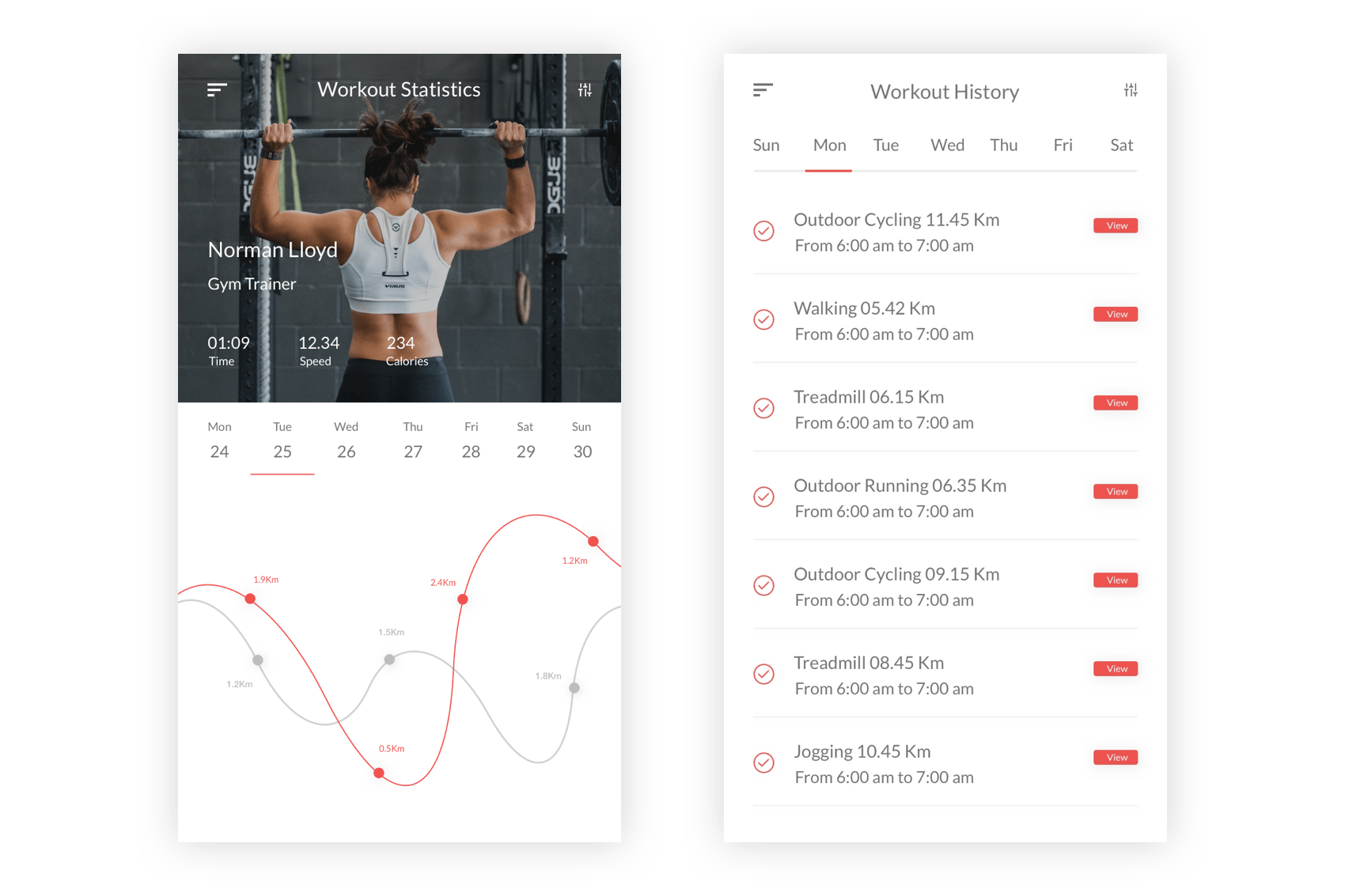 健身俱乐部/健身运动APP应用UI设计套件XD模板 Fitness – Health, Workout & Gym UI Kit in Adobe XD插图(6)