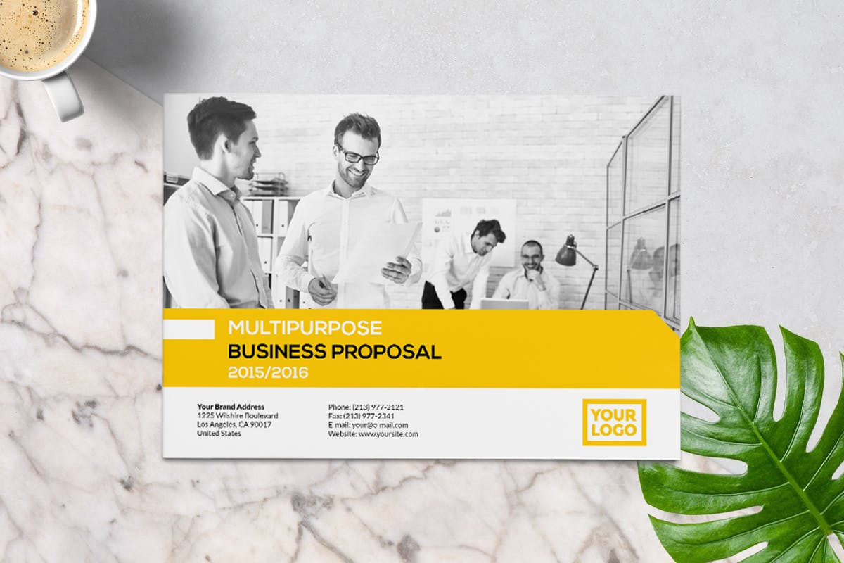 横板企业画册/商业提案/企业宣传册INDD设计模板 Neue Business Proposal插图