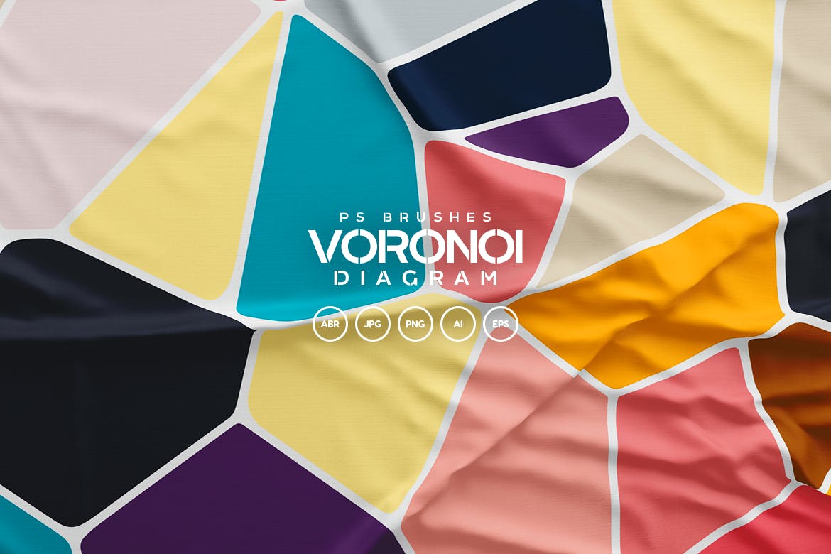 Voronoi不规则多边形几何图案PS笔刷 Voronoi Diagram Photoshop Brushes插图(3)