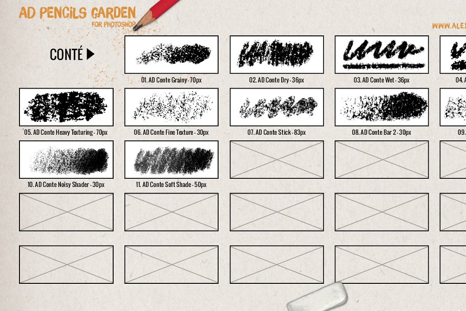 超级ps铅笔笔刷大合集 The Pencils Garden插图(6)
