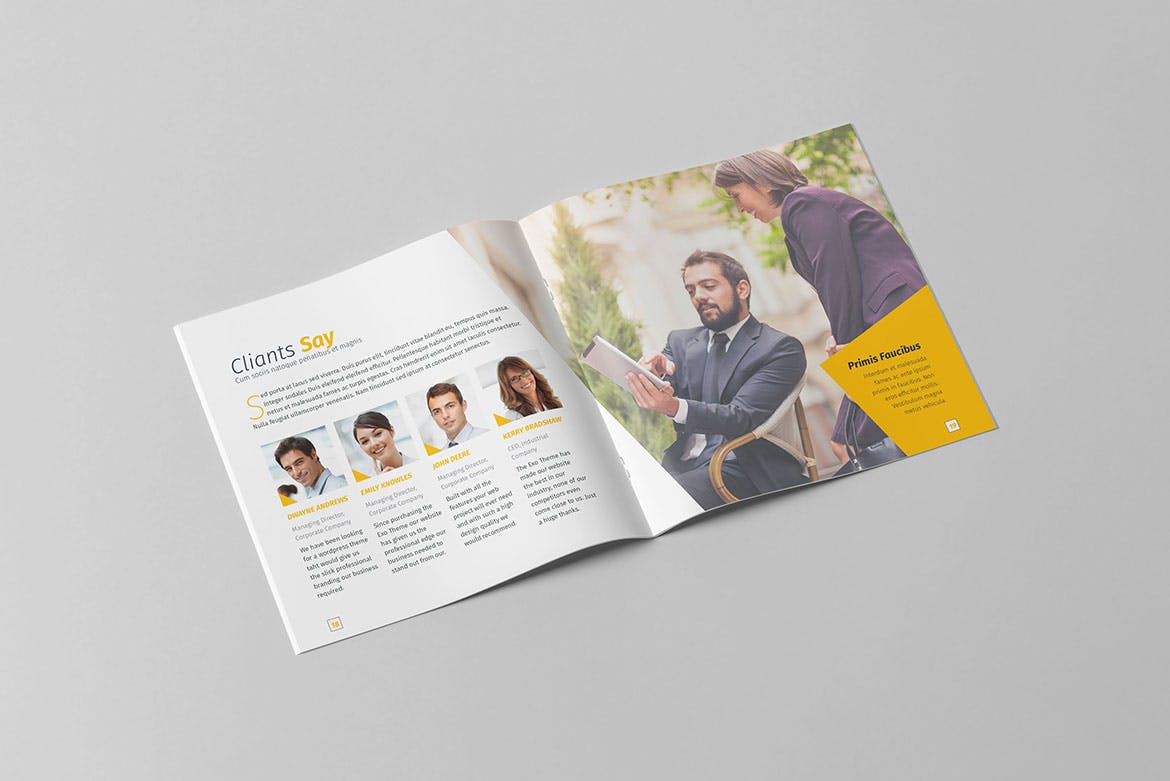 高端方形商业/企业宣传册设计模板 Williams Business Square Brochure插图(9)
