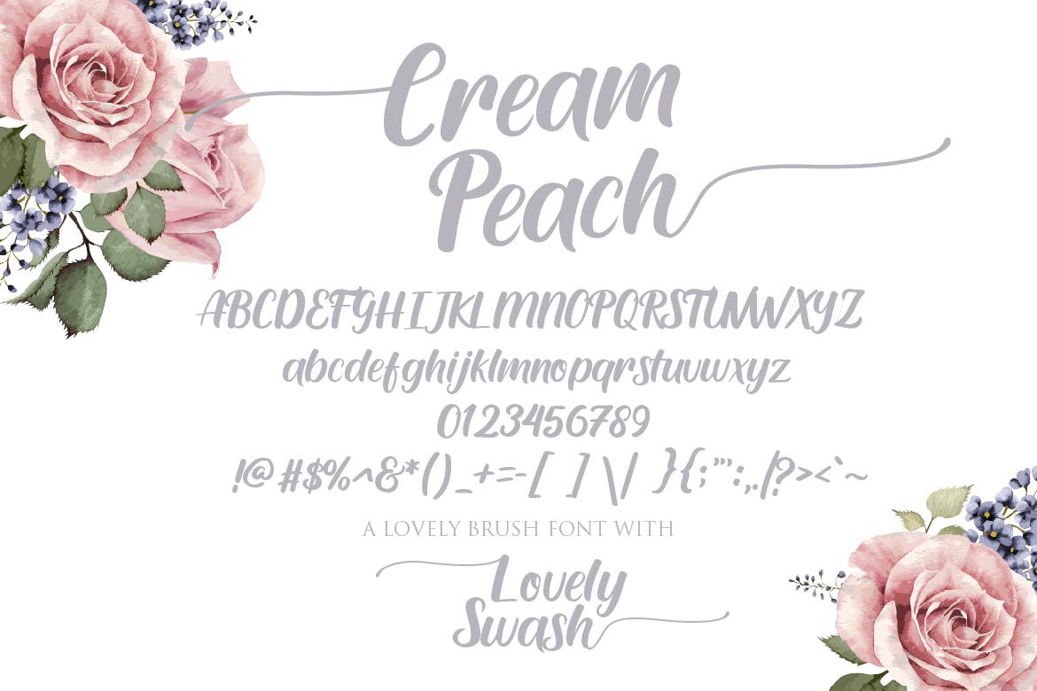 可爱设计风格平面设计英文书法字体下载 Cream Peach插图(5)