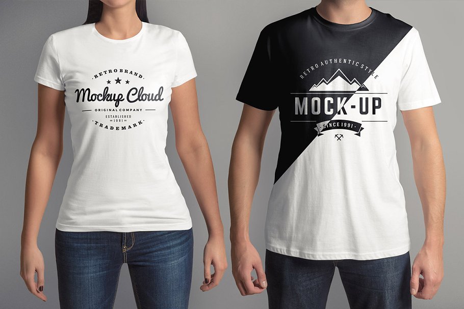 经典简约T恤样机 T-Shirt Mock-Up Set插图