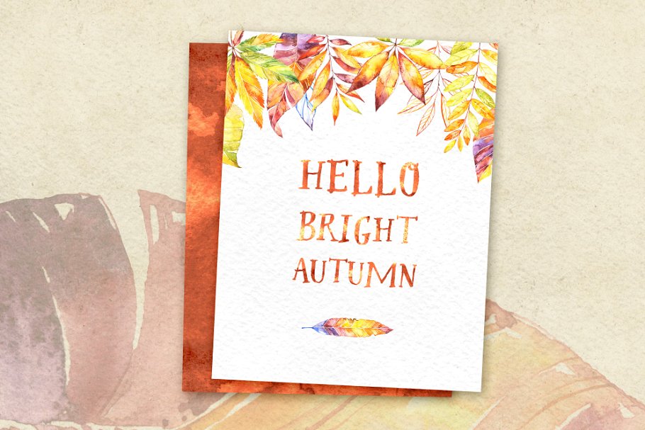 灿烂的秋天水彩插画收藏 Bright Autumn. Watercolor collection插图(3)