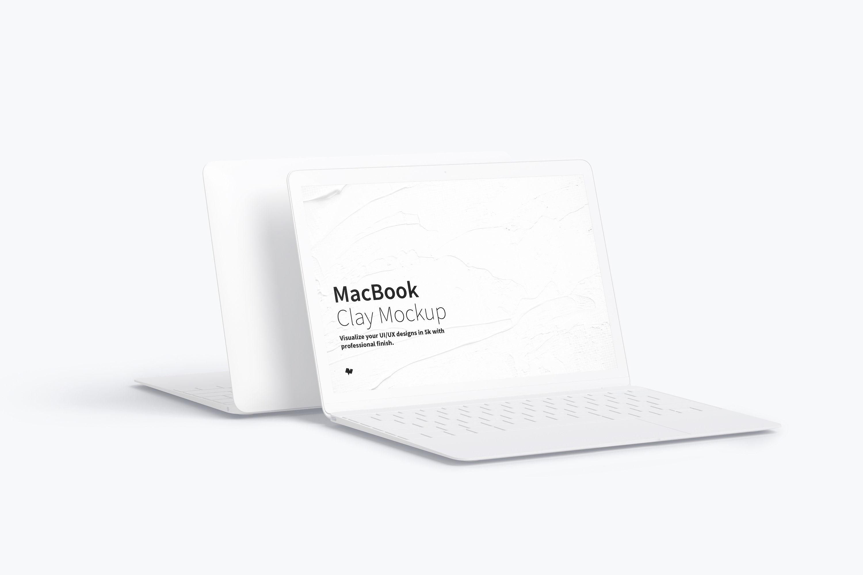MacBook笔记本电脑屏幕预览图样机模板 Clay MacBook Mockup插图