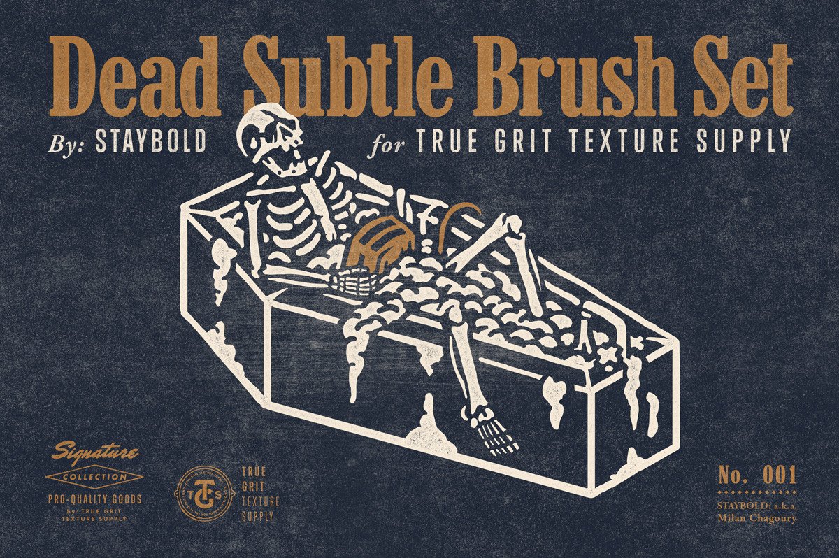 磨损折痕皱褶做旧纹理PS笔刷合集 Dead Subtle Brush Set插图