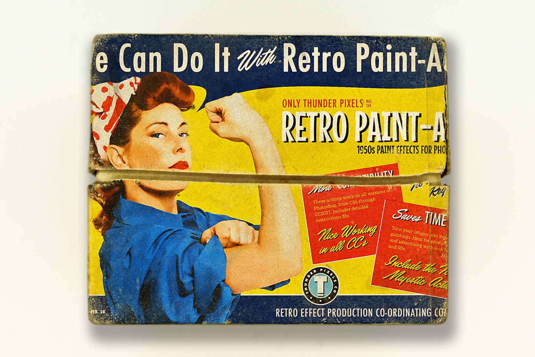 复刻旧时代杂志和电影海报印刷效果PS动作 Retro Paint-Act – PS Action + Kit插图(8)