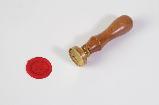 复古信笺蜡封印章设计样机 Wax Seal Stamp Mock Up插图(2)