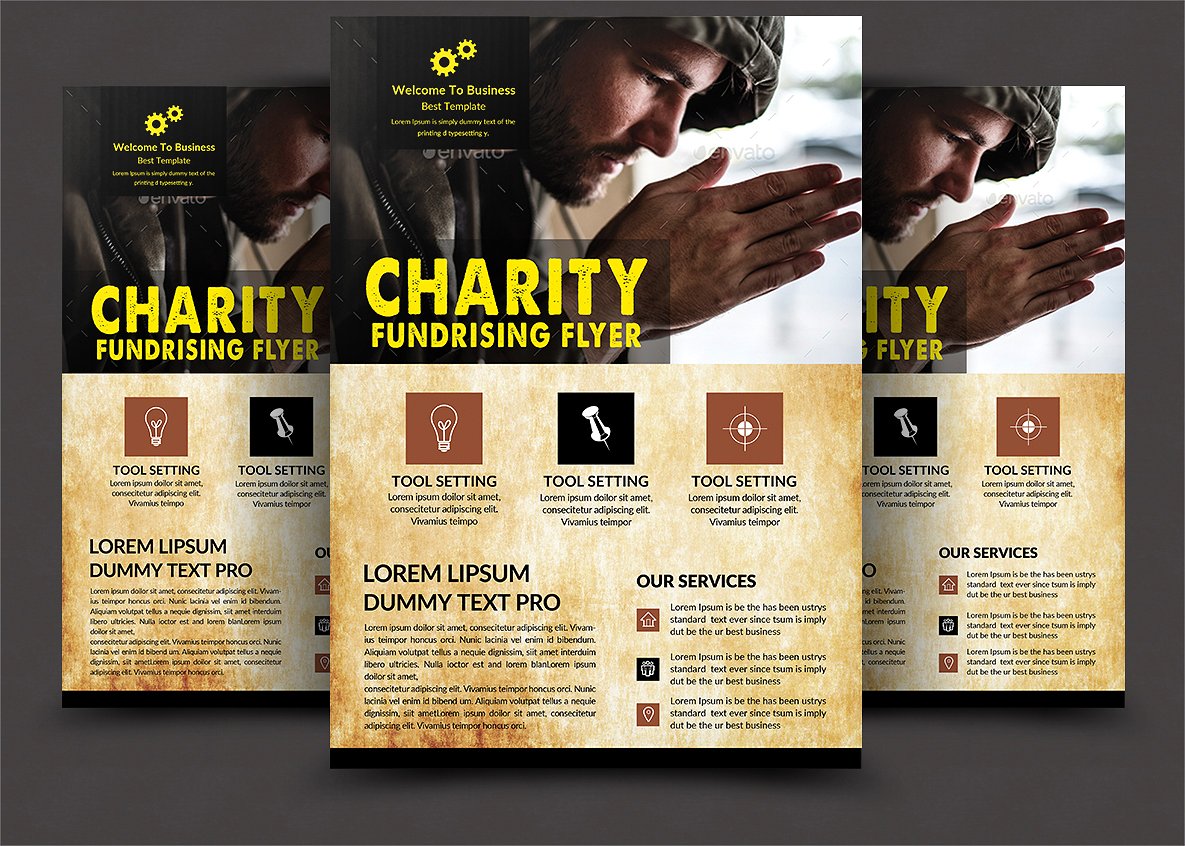 慈善募捐活动宣传单制作模板 Charity Fundraisers Flyer插图