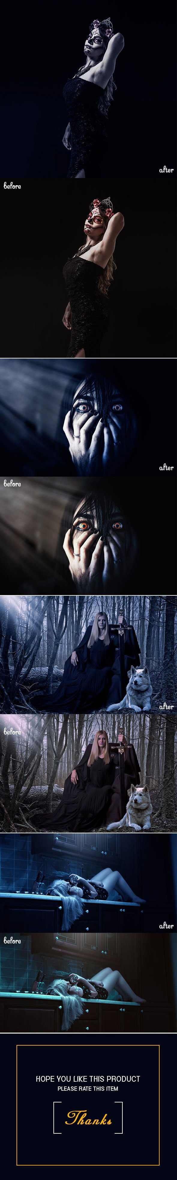 时尚高端图片黑暗哥特式风格的PS动作 Dark Gothic Photoshop Action [atn]插图(1)