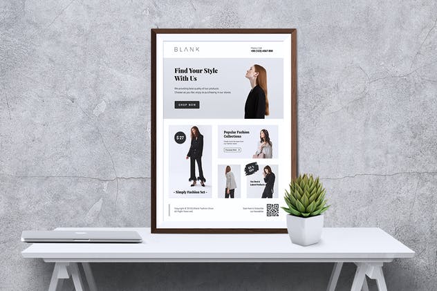极简主义设计风格时尚品牌促销广告海报设计模板 BLANK Minimal Fashion Flyer插图(4)