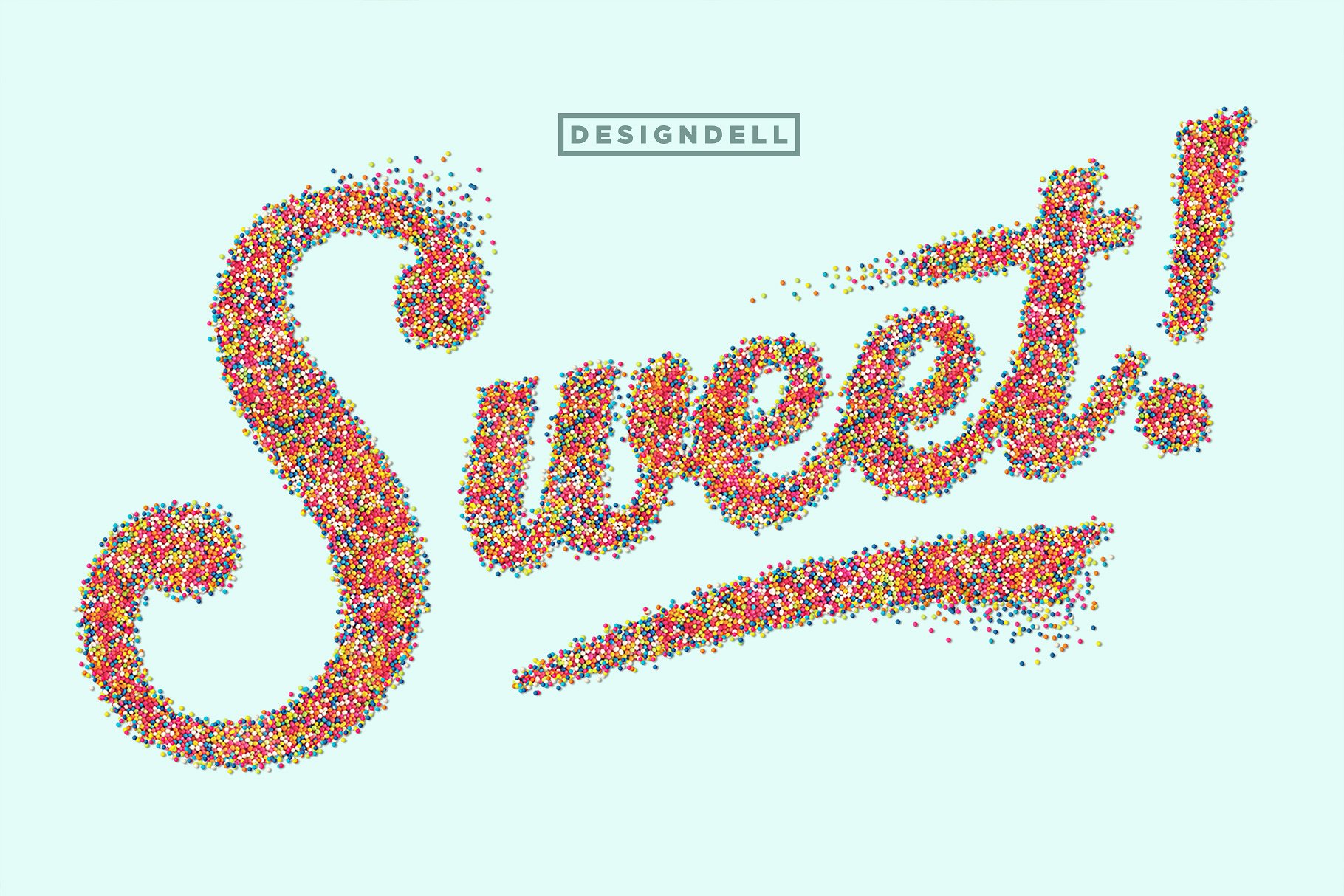 彩色糖果颗粒感字体特效PS动作 Sprinkle Photoshop Action插图(1)