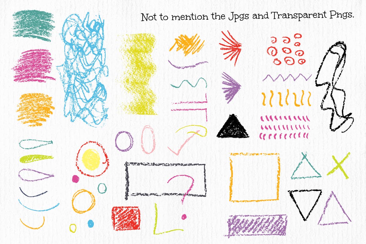 蜡笔画手绘必备：蜡笔纹理和图案设计素材 Wax Crayon Textures and Patters插图(7)