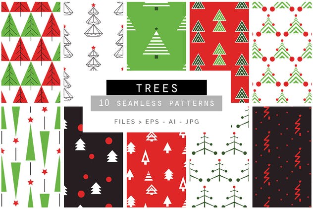 圣诞节节日氛围包装礼品纸张印花图案 Christmas Patterns插图(2)