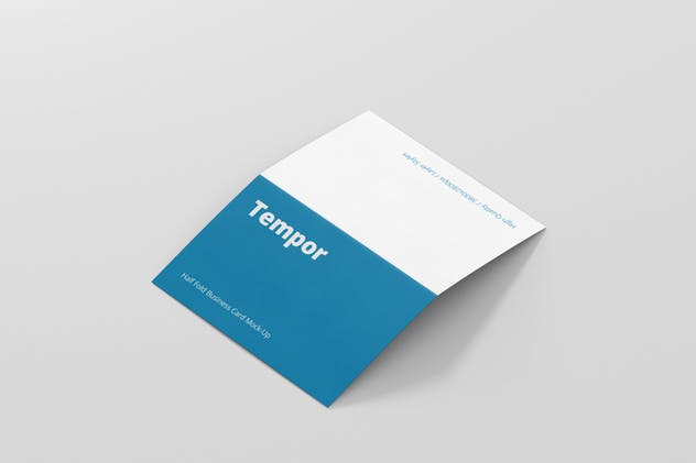 折叠型企业名片卡片平铺样机 Folded Business Card Mockup – Horizontal插图(5)