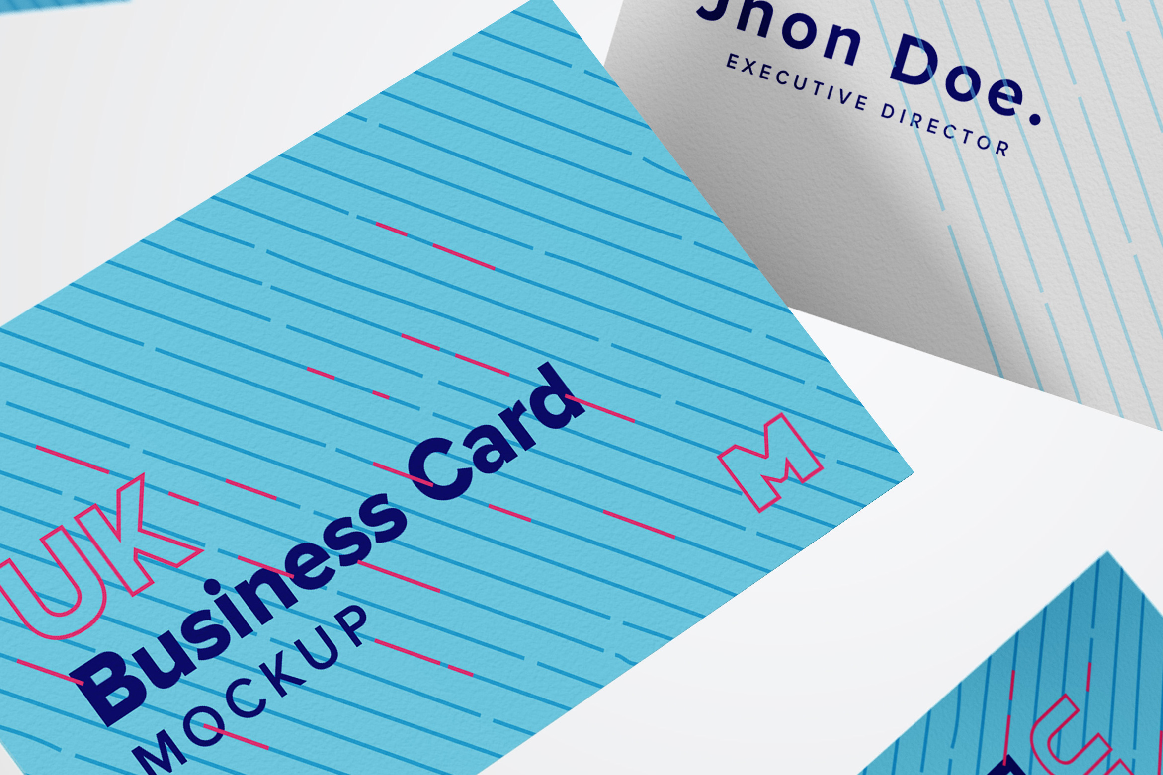 英国尺寸规格企业名片设计预览样机10 UK Business Cards Mockup 10插图