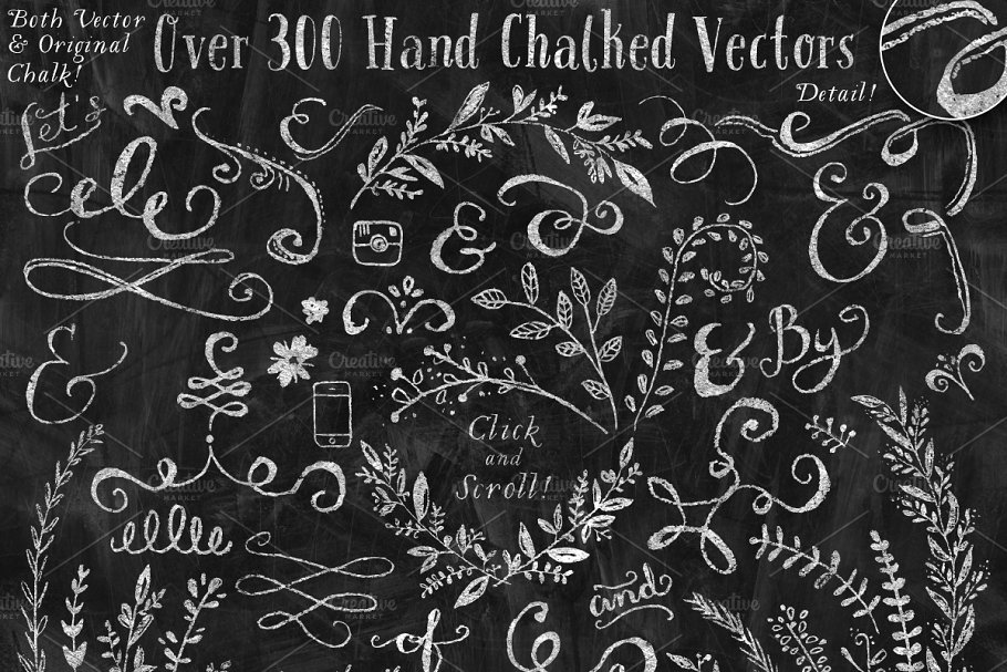 黑板粉笔画手绘设计素材包[1.47GB] The Authentic Chalkboard Bundle插图(4)