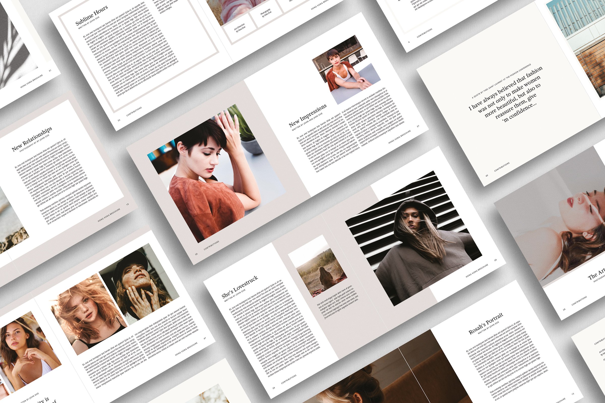 时尚摄影产品画册设计模板 Hong Kong Brochure插图(2)