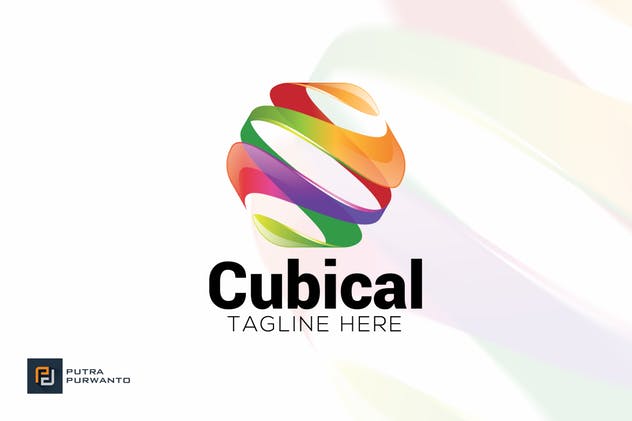 多彩丝带立方体图形Logo设计模板 Cubical – Logo Template插图(2)