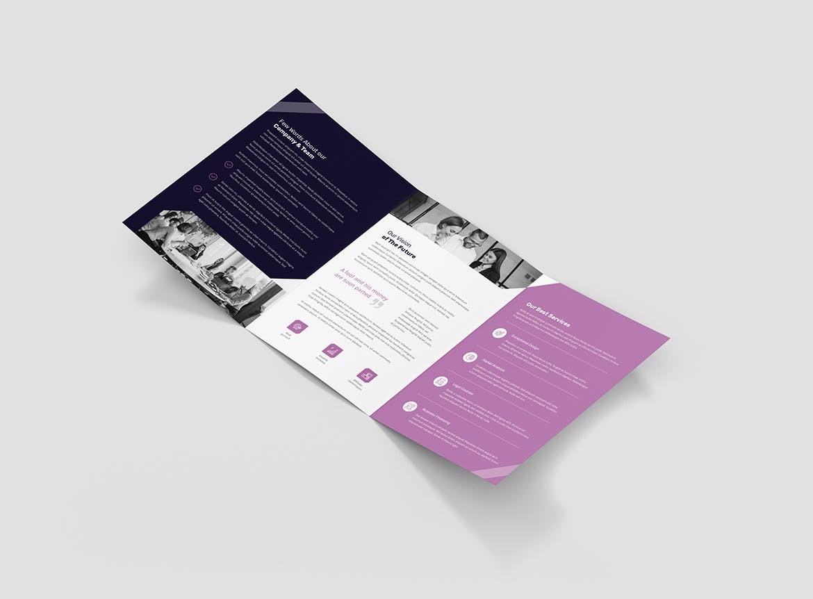 创意多用途企业简介三折页宣传单设计模板 Brochure – Creative Multipurpose Tri-Fold A5插图(6)